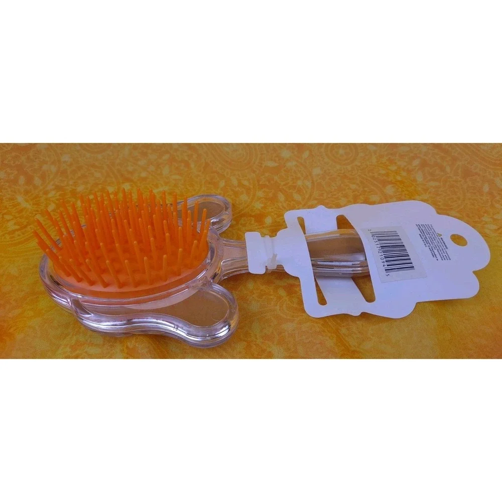 Glitter Dog Shaped Hair Brush Brown Dog With Yellow Glitter Massage Scalp